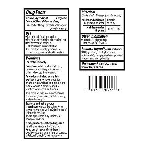 Fleet Laxative Bisacodyl Enema for Adult Constipation, 1.25 Fl Oz Fleet Au supplements