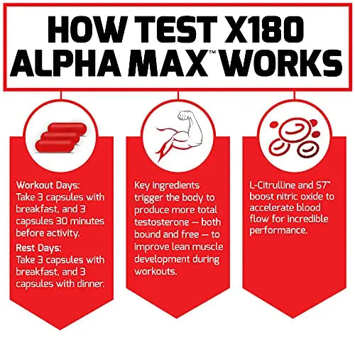 FORCE FACTOR Test X180 Alpha Max, 2-Pack, Total Testosterone and Nitric Oxide Booster Force Factor Au supplements