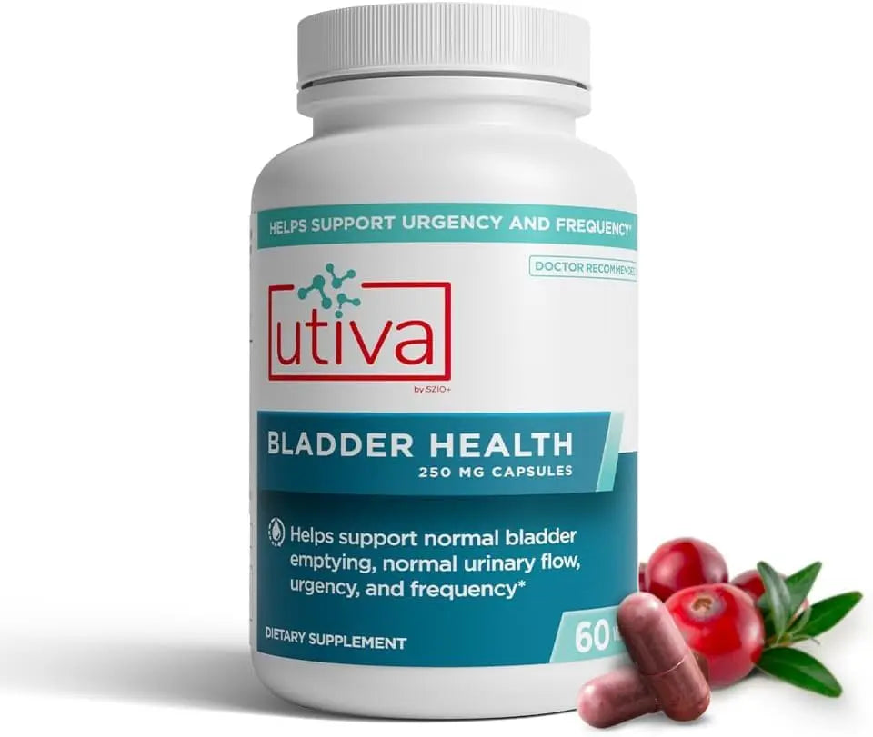 Szio+ Utiva Bladder Health - Control Supplement for Overactive Bladder and Lower Urinary Tract Health - Clinically Proven to Reduce Frequency and Urgency - 60 Capsules Szio+ Au supplements