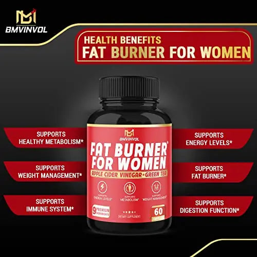 Fat Burner for Women, 9-in-1 Powerful Blend of Apple Cider Vinegar, Green Tea, Garcinia Cambogia BMVINVOL Au supplements