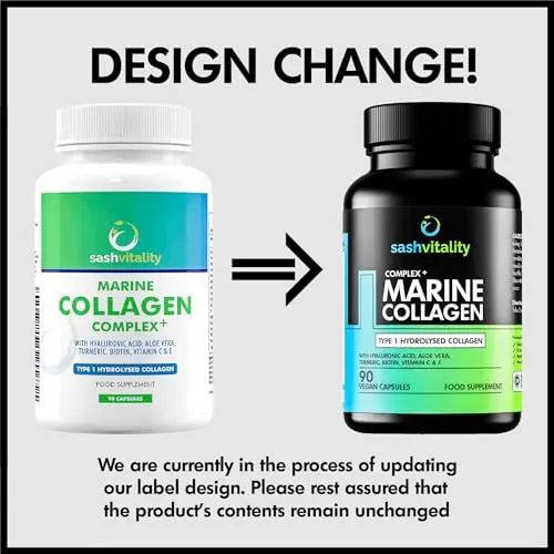 Marine Collagen Supplements - 90 Capsules with Vitamin C, Vitamin E, Hyaluronic Acid, Aloe Vera, Turmeric SASH Vitality Au supplements