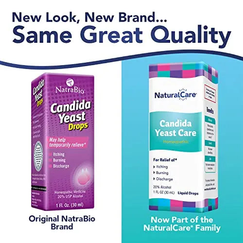 NaturalCare Candida Yeast Care Drops, Homeopathic Treatment Temporarily Relieves Symptoms Natra-Bio Au supplements