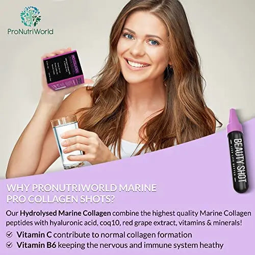 ProNutriWorld Marine Collagen Peptides Shots, Hyaluronic Acid and CoQ10 ProNutriWorld Au supplements