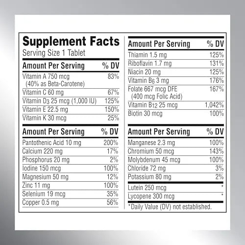 Centrum Silver Multivitamin for Adults 50 Plus, Multivitamin/Multimineral Supplement, Vitamin D3, B-Vitamins, Gluten Free Centrum Au supplements