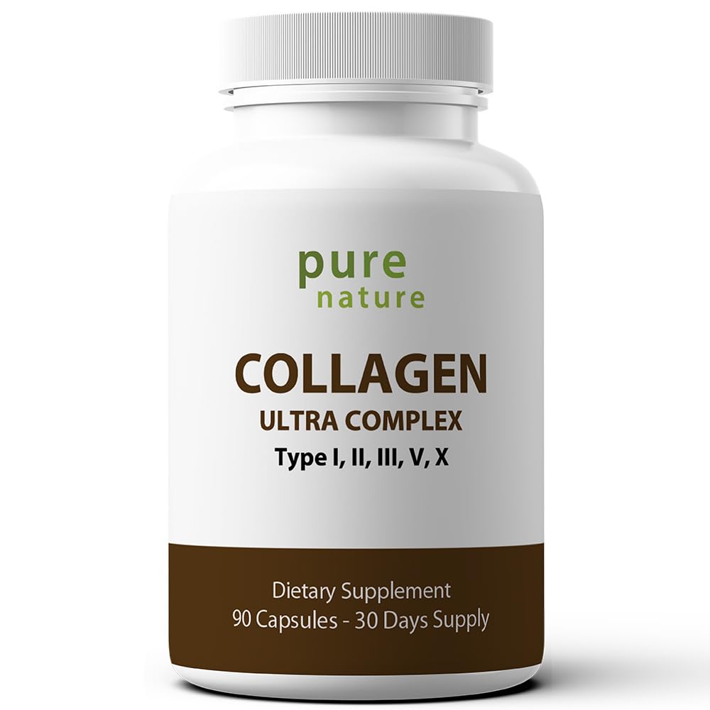 PureNature Collagen Ultra - Collagen Peptides with 5 Types I, II, III, V & X Naturally-Sourced Hydrolyzed Collagen for Hair, Skin,