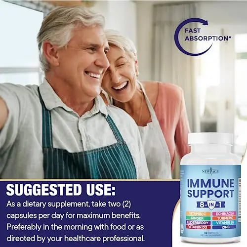 NEW AGE 8 in 1 Immune Support Booster Supplement with Echinacea, Vitamin C and Zinc NEW AGE Au supplements