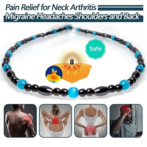 Magnetic Therapy Necklace Hematite Necklace Black Obsidian Aquamarine Magnetic Necklace Hion Au supplements