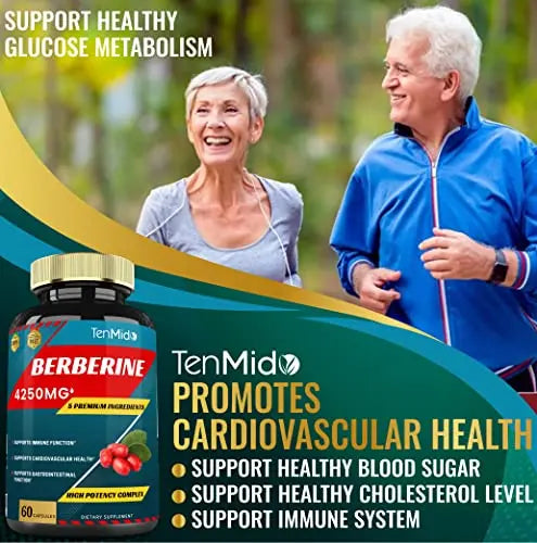 Berberine Extract Capsules 4250mg, 2 Months Supply & Ceylon, Milk Thistle, Turmeric Tenmido Au supplements