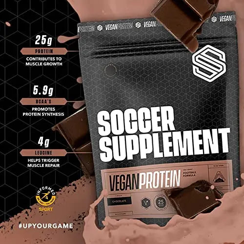 Soccer Supplement Vegan Protein Powder - 25g's of Protein per Serving, Chocolate Flavour SOCCER SUPPLEMENT Au supplements