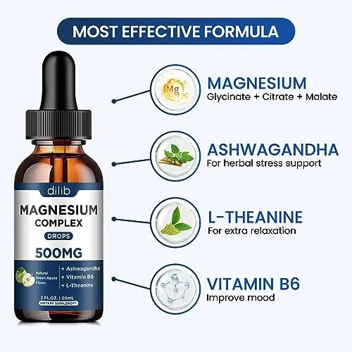 Triple Magnesium Complex Supplement-Magnesium Glycinate, Citrate, Malate Liquid dilib Au supplements