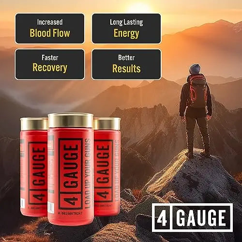 4 Gauge Natural Preworkout Without The Jitters | 30 Servings | Nitric Oxide Booster 4 Gauge Au supplements