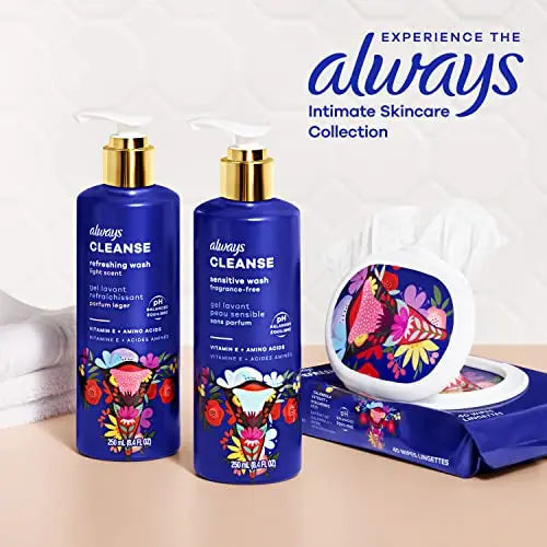 Always Cleanse Feminine Intimate Wash For Women, Ph Balanced For Sensitive Skin, Fragrance-Free Always Au supplements