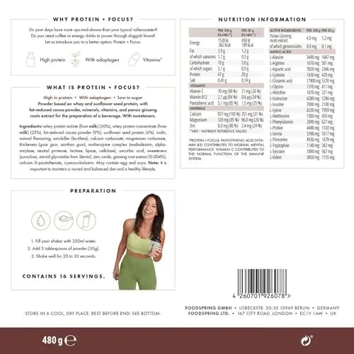 foodspring x Davina McCall – Focus Protein Powder Shake for Your Daily Protein, Vitamin & Mineral Needs foodspring Au supplements