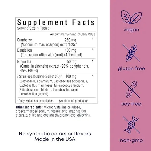 her own UTI, Helps Restore pH Balance, Supports Vaginal Flora and Balance, Promotes Urinary Health, 7 Strain Probiotic Blend, Shelf Stable, Gluten and Soy Free, Vegan, 30 Capsules, 30 Servings her own Au supplements