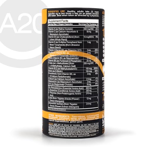 HCF A20 Microbead Brain Health Supplements for Adults for Memory, Focus, Calm, Mood, Alertness, Attention, Vision, Sleep, Immune System, 20 Premium Nootropic Nutrients Multivitamin & 7 Advances® Tech HCF Au supplements