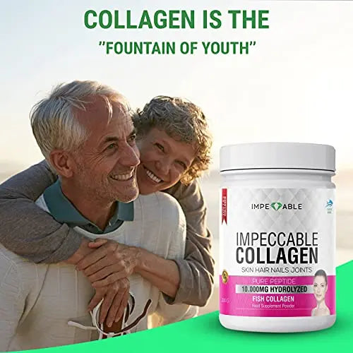 IMPECCABLE Collagen Premium 10.000 mg Pure peptide hydrolyzed Marine Collagen Powder Impeccable Au supplements