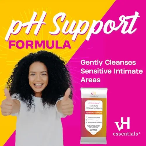 vH essentials Feminine Cleansing Wipes - pH Balanced, Prebiotics, Tea Tree & Aloe, Soothing Witch Hazel vH essentials Au supplements