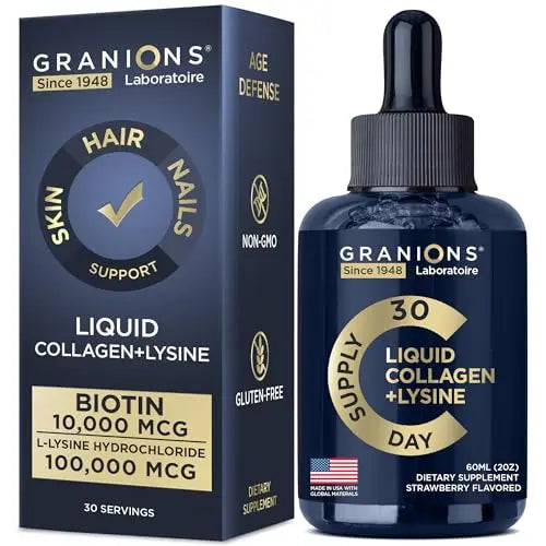 Liquid Collagen Peptides with Biotin and Lysine - Max Hair Skin and Nails Liquid Collagen Granions Au supplements