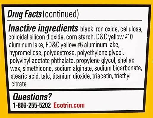 Ecotrin Safety Coated Aspirin Arthritis Pain Reliever Tablets, Regular Strength, NSAID 325 mg, 125 ct (Pack of 2) Ecotrin Au supplements