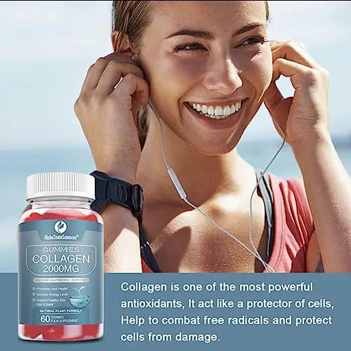 **New**Advanced Collagen Gummies 2000mg - Promote Skin Elasticity, Hair Growth, and Joint Health - Delicious Berry AlphaStateSciences Au supplements