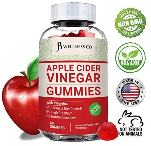 (2-Pack | 120 Gummies) Premium Apple Cider Vinegar Gummies - Raw, Natural, Unfiltered ACV JB Wellness Co Au supplements