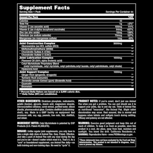 Animal Flex –Complete Joint Support Supplement – Contains Turmeric Root Curcumin Animal Au supplements