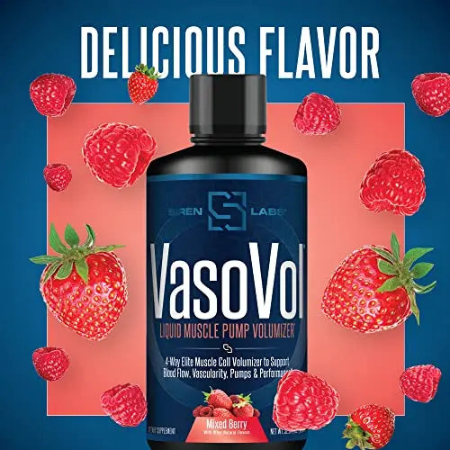 Siren Labs Vaso-VOL Liquid Muscle Pump Volumizer with Agmatine Sulfate - Pre Workout SIRENLABS Au supplements