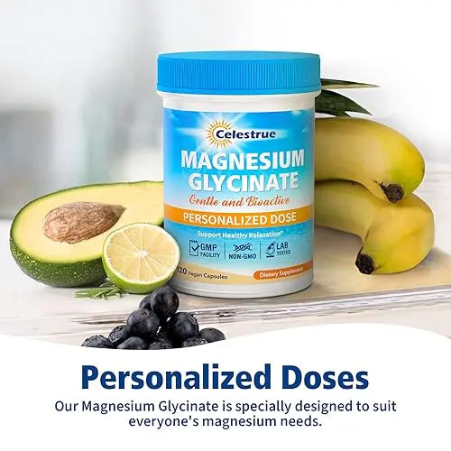 Celestrue Magnesium Glycinate, Fully-Chelated, Optimal Absorption, Gentle on The Stomach Celestrue Au supplements
