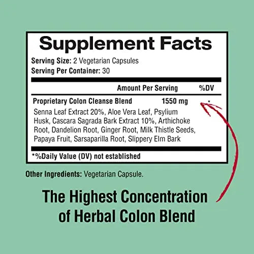 Happi Mi Nutrition Colon Cleanse, Colon Detox, All Natural Herbal Formula, Support Healthy Happi Mi Nutrition Au supplements