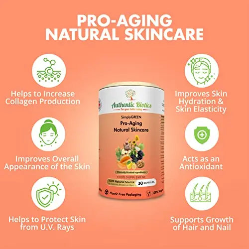 Vegan Collagen Boosting Natural Plant-based Skincare, Vitamins for Healthy Skin with Antioxidants Authentic Biotics Au supplements