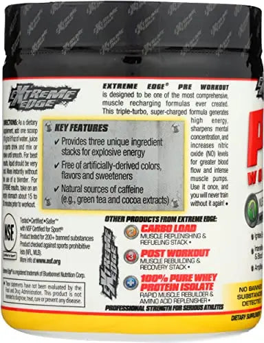 Bluebonnet Nutrition Extreme Edge Pre workout, Muscle Recharging Formula, Increases Bluebonnet Au supplements
