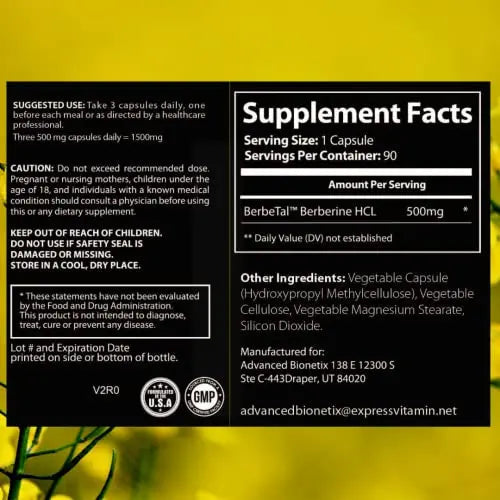 Advanced Bionetix 1500mg Advanced Bioavailability Micronized Berberine Supplement All Advanced Bionetix Au supplements