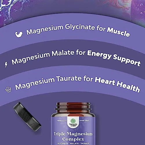 Triple Magnesium Complex Supplement 400mg Elemental - High Absorption Magnesium Natures Craft Au supplements