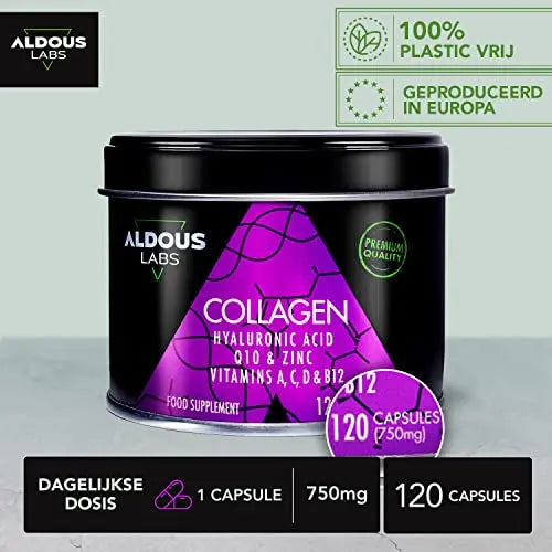 120 Capsules - Collagen with Hyaluronic Acid + Coenzyme Q10 + Vitamin C, A, D and B12 + Zinc Aldous Labs Au supplements