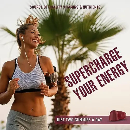Beet Root Gummies with CoQ10, Energy, and Circulation Support, Pre Workout Nitric Oxide MDA Supplements Au supplements