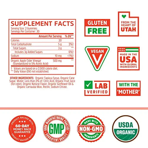 Zhou Nutrition Apple Cider Vinegar Gummies with The Mother, ACV Detox & Cleanse Zhou Nutrition Au supplements