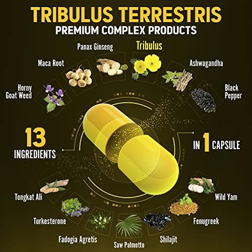 13in1 Tribulus Terrestris Capsules - 16000mg Per Serving with Maca, Horny Goat Weed Zolotus Au supplements