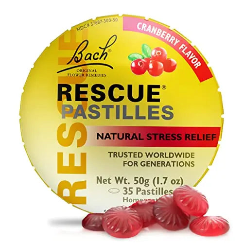 Bach RESCUE PASTILLES, Cranberry Flavor, Natural Stress Relief Lozenges RESCUE Au supplements
