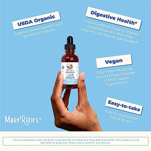 MaryRuth Organics USDA Organic Infant Liquid Probiotic Drops | Baby Essentials | Probiotics for Infants | Baby Probiotic Drops