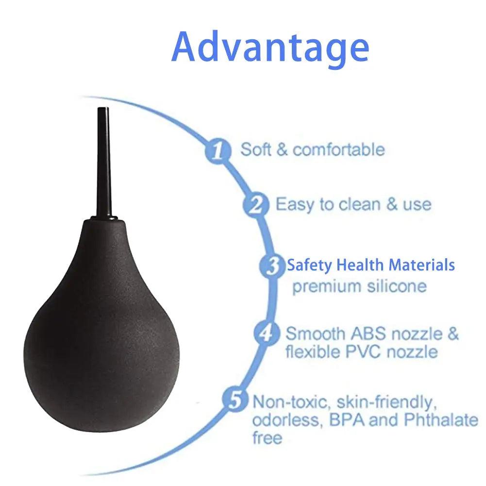 GNEGKLEAN Black Silicone Enema Bulb Kit 7.6oz Clean Anal Douche for Men Women with 19.7in GNEGKLEAN Au supplements
