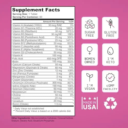 SELF NUTRITION Vegan Multivitamins for Women -Expert Designed 28 Nutrients – Boost Energy SELF NUTRITION Au supplements