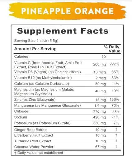 REDMOND Re-Lyte Immunity, Multivitamin Supplement Mix (Pinapple Orange) REDMOND Au supplements
