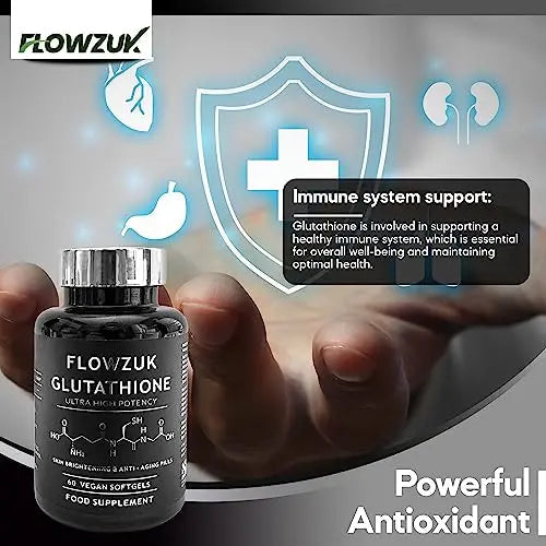 Glutathione Supplements Ultra High Strength 60 Easy to Swallow softgels with Added Vitamin C and Collagen FLOWZUK Au supplements