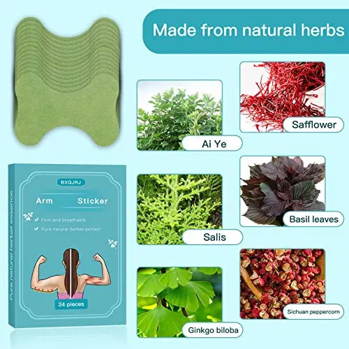 BXQJRJ Effective 24Pcs/Box Mugwort Patch - Natural Herbal Patch for Arm and Leg Natural BXQJRJ Au supplements