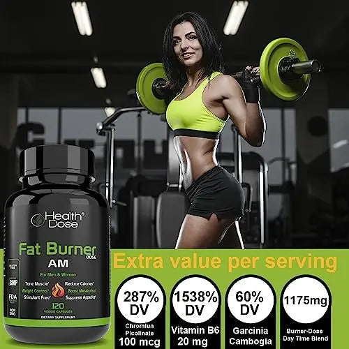 Health Dose Fat Burner AM. Weight Control & Metabolism Boost. For Active Lifestyles. Health Dose Au supplements