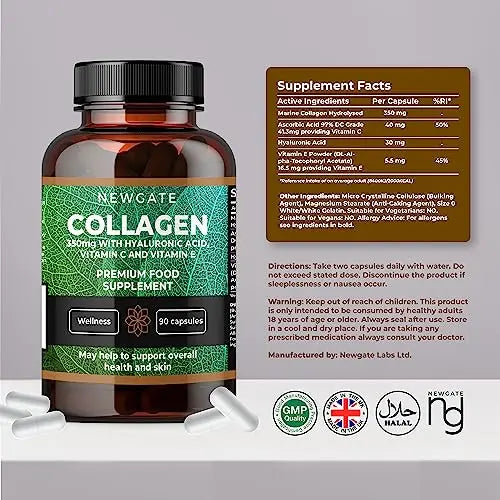 Newgate Labs Marine Collagen 350mg with Hyaluronic Acid, Vitamin C & Vitamin E Newgate Labs Au supplements