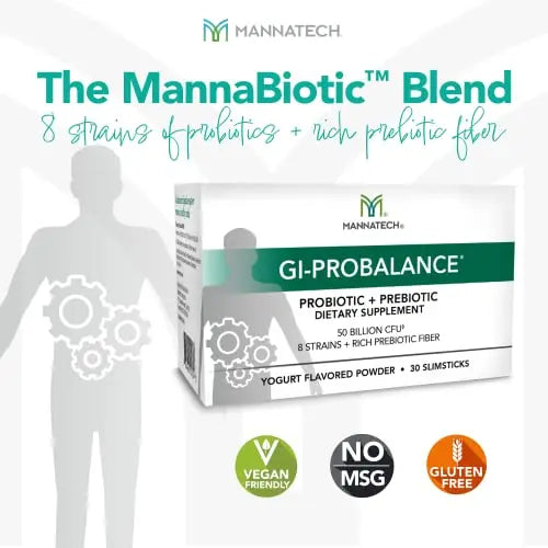 Mannatech Prebiotics and Probiotics, 30 Slimsticks, Yogurt Flavor, GI-ProBalance w/MannaBiotic Blend Mannatech Au supplements