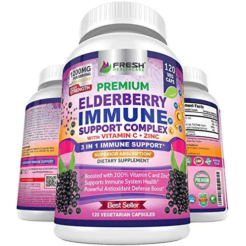 FRESH HEALTHCARE Elderberry Capsules - High Potency Black Elderberry with Zinc FRESH HEALTHCARE Au supplements