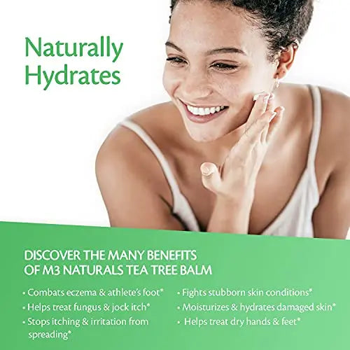 Tea Tree Oil Foot Balm - Natural Remedy for Athletes Foot, Toenail Repair M3 Naturals Au supplements